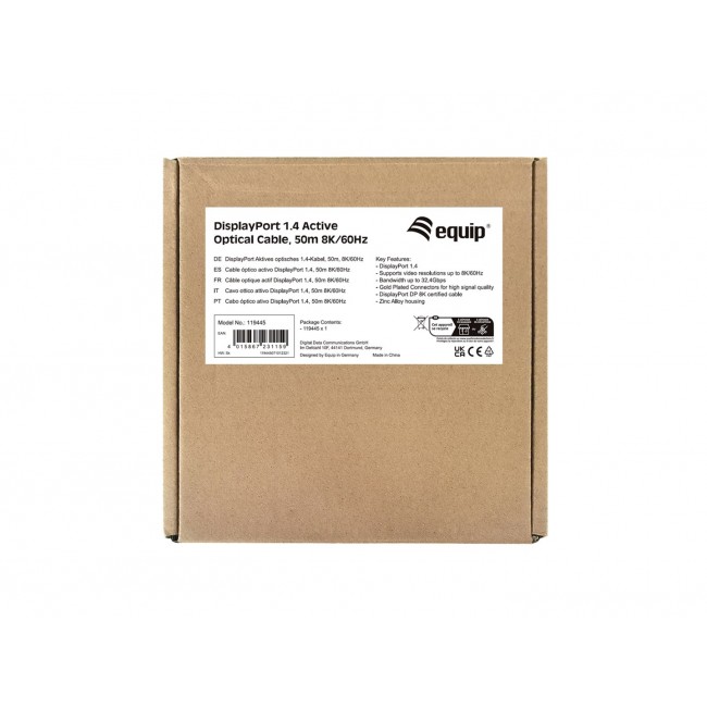 Equip DisplayPort 1.4 Active Optical Cable, 50m, 8K/60Hz