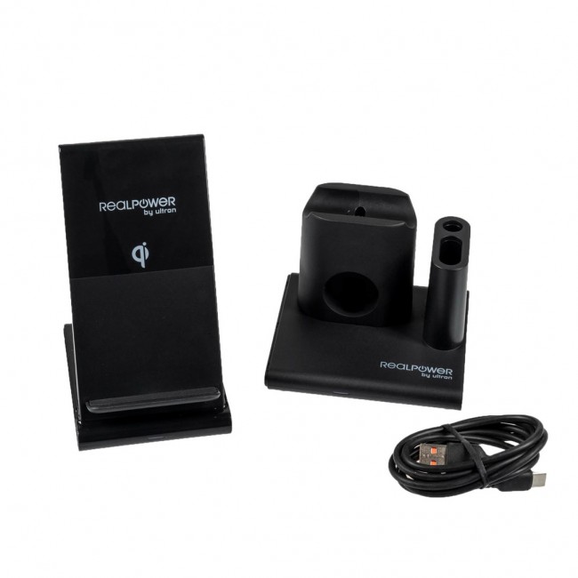 RealPower ChargeAIR Connect Smartphone, Smartwatch, Tablet Black USB Wireless charging Indoor RealPower ChargeAIR Connect Smartphone, Smartwatch, Tablet Black USB Wireless charging Indoor