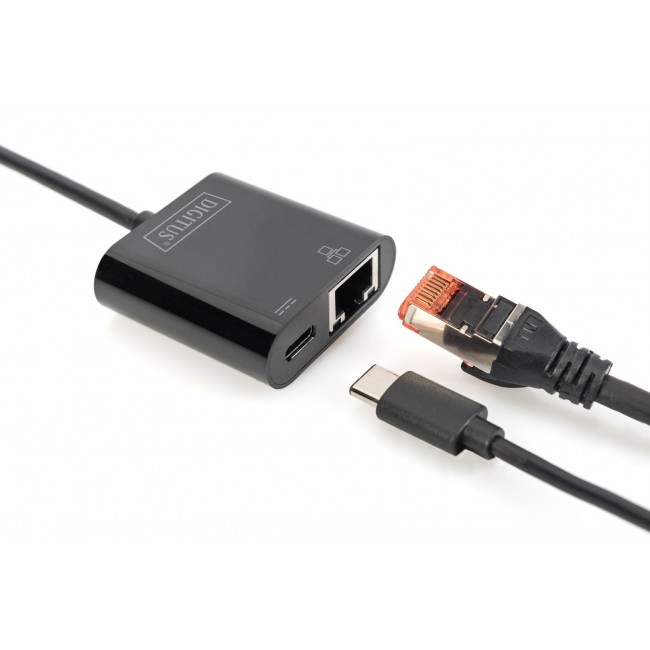 Digitus USB Type-CTM Gigabit Ethernet adapter with Power Delivery support
