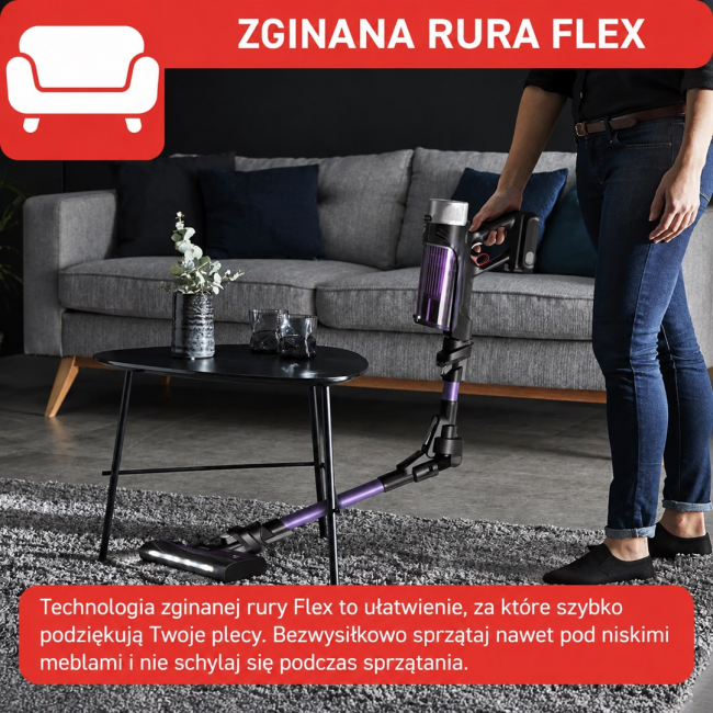 Cordless Vacuum Cleaner TEFAL X-Force Flex 9.60, 100 AW, 45 min