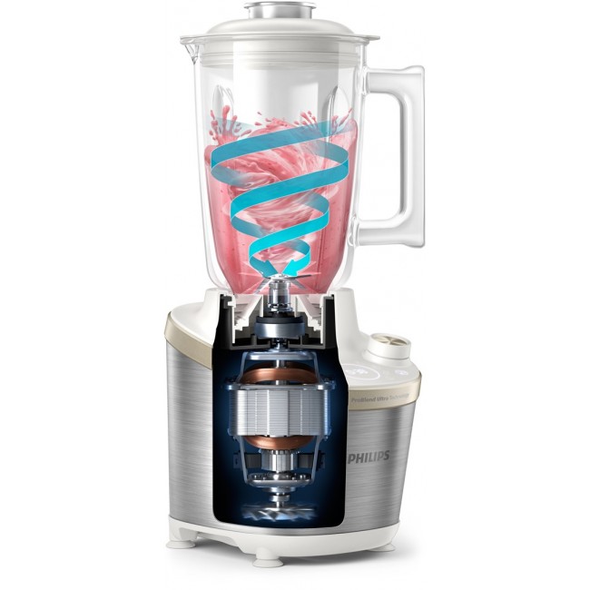 Philips 7000 series HR3760/01 blender 2 L Tabletop blender 1500 W Stainless steel, White