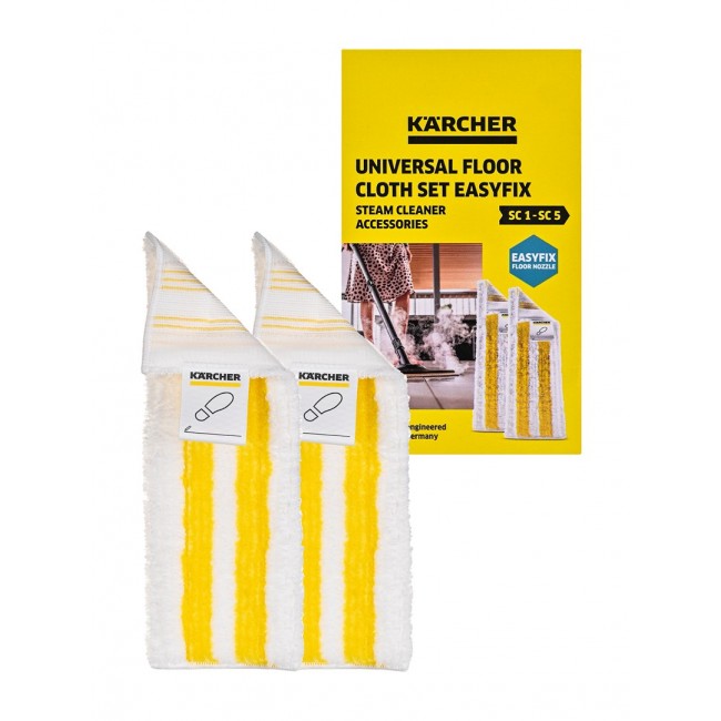 K rcher Universal floor cloth set EasyFix Mop disposable cloth White, Yellow