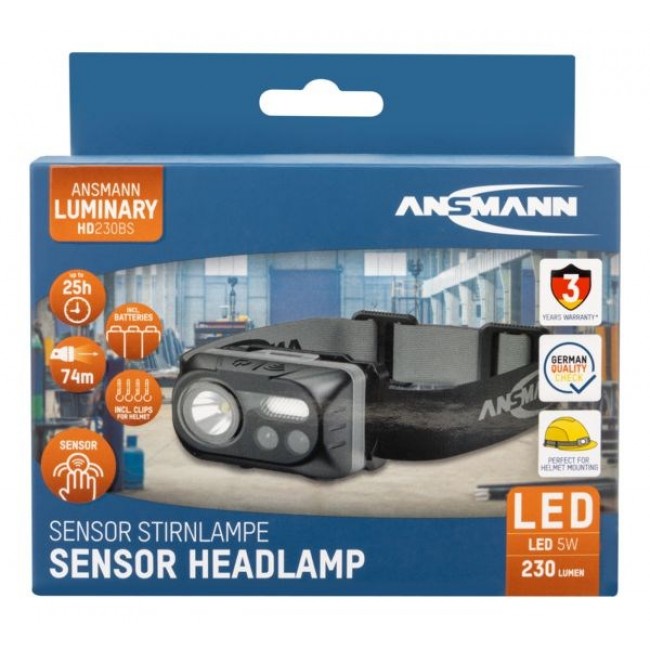 Ansmann HD230BS Black Headband flashlight COB LED Ansmann HD230BS Black Headband flashlight COB LED