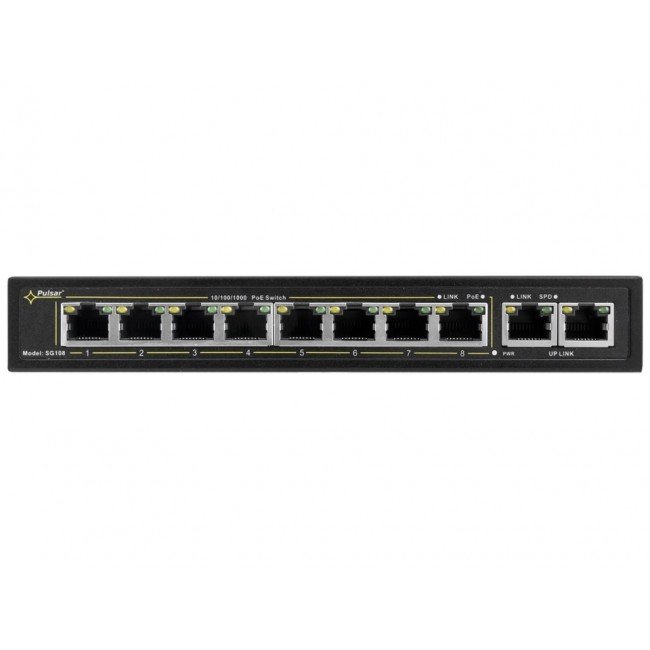 PULSAR SG108 network switch Gigabit Ethernet (10/100/1000) Power over Ethernet (PoE) Black PULSAR SG108 network switch Gigabit Ethernet (10/100/1000) Power over Ethernet (PoE) Black