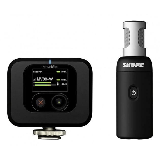 Shure MV88+W-KIT-Z6 - wireless stereo microphone with an on-camera receiver
