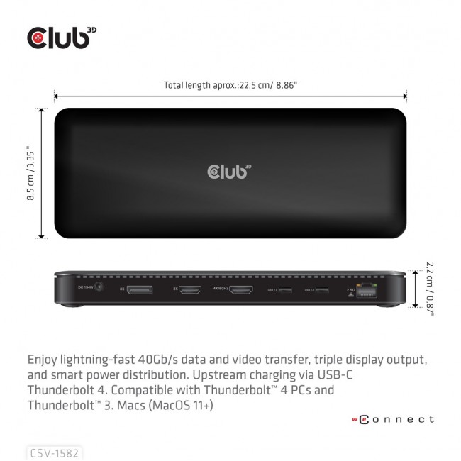 CLUB3D Thunderbolt 4 Certified 12-in-1 Docking Station CLUB3D Thunderbolt 4 Certified 12-in-1 Docking Station