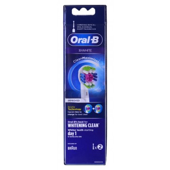 Toothbrush replacement heads ORAL-B Braun 3D White Clean Maximiser 2 pcs. White