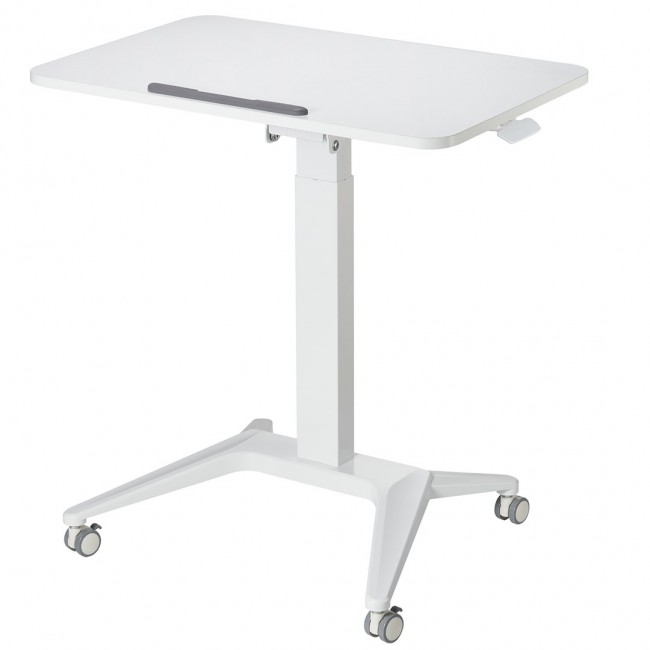 Maclean MC-453 W Mobile Laptop Desk with Pneumatic Height Adjustment, Laptop Table with Wheels, 80 x 52 cm, Max. 8 kg, Height Adjustable Max. 109 cm (White) Maclean MC-453 W Mobile Laptop Desk with Pneumatic Height Adjustment, Laptop Table with Wheels, 80 x 52 cm, Max. 8 kg, Height Adjustable Max. 109 cm (White)