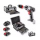 Graphite Energy+ set in aluminum case: drill/driver with removable chuck, 2 2.0Ah batteries, charger and 109 accessories