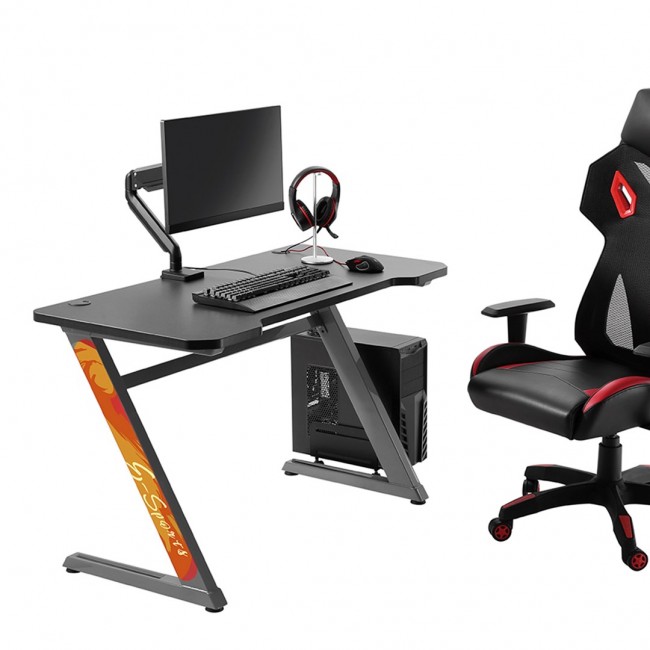 NanoRS RS120 Gaming Computer Desk, Modern Design, Light and Stable ( 50kg max load), Black & Orange, NanoRS RS120 Gaming Computer Desk, Modern Design, Light and Stable ( 50kg max load), Black & Orange,