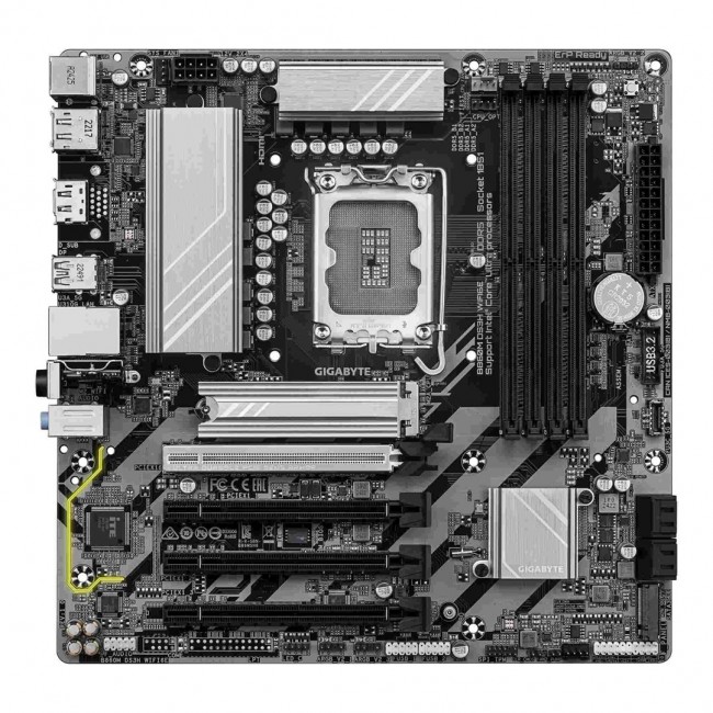 GIGABYTE B860M DS3H WIFI6E Motherboard - Intel Core Ultra Series CPUs, 5+1+2+1 Phases VRM, up to 9066MHz DDR5, 1xPCIe 5.0 + 1xPCIe 4.0 M.2, 2.5GbE LAN, WIFI 6E, USB 3.2 Gen 2