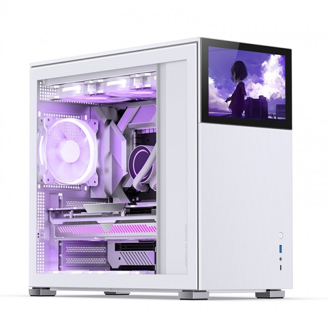 Jonsbo D41 Screen ATX Case, Tempered Glass - white