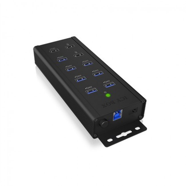 ICY BOX IB-HUB1703-QC3 USB 3.2 Gen 1 (3.1 Gen 1) Type-B 5000 Mbit/s Black