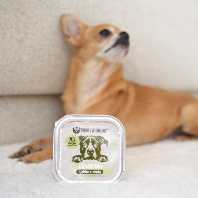 PAKA ZWIERZAKA Lamb and apple with mint Mono - wet dog food - 150g PAKA ZWIERZAKA Lamb and apple with mint Mono - wet dog food - 150g