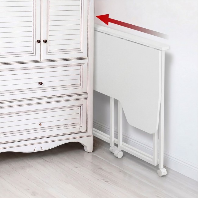 Maclean Folding Desk, White, Mobile, 100x65 cm, max. 50 kg, Corner, L-Shaped, MC-1250 L/W