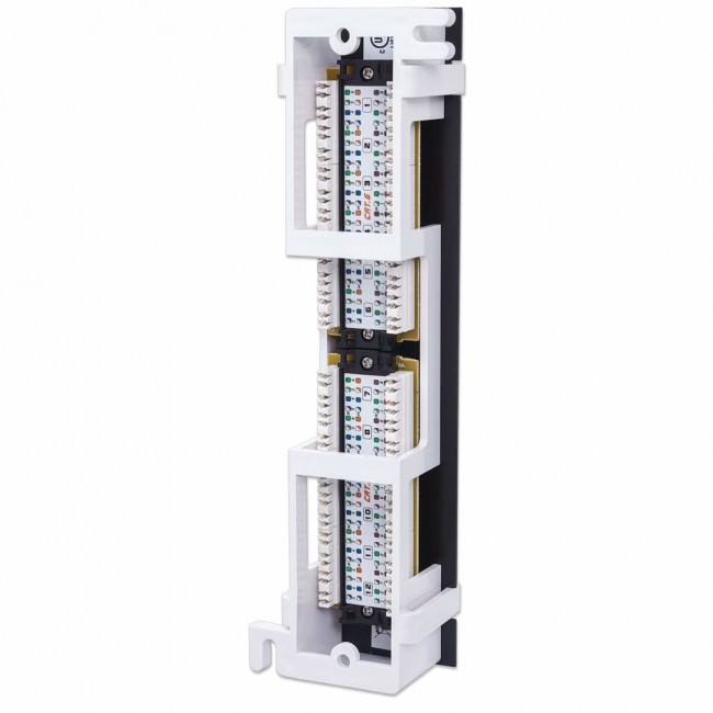 Intellinet Patch Panel, Cat6, Wall-mount, UTP, 12 Port, Black Intellinet Patch Panel, Cat6, Wall-mount, UTP, 12 Port, Black