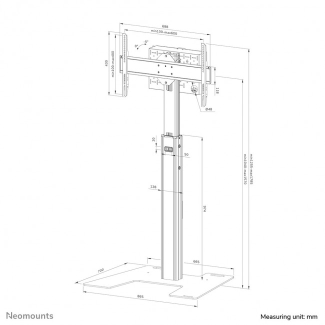 Neomounts FL45S-825BL1 TV floor stand 37-75 Neomounts FL45S-825BL1 TV floor stand 37-75