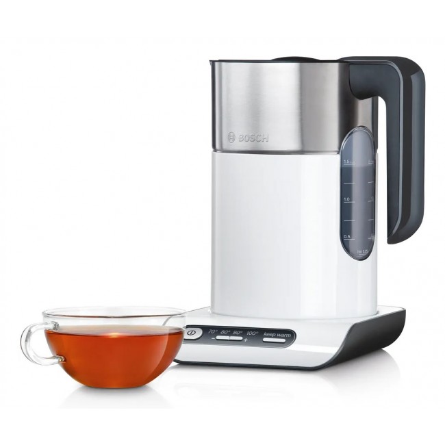 Bosch TWK8611P electric kettle 1.5 L 2400 W Anthracite, Stainless steel, White Bosch TWK8611P electric kettle 1.5 L 2400 W Anthracite, Stainless steel, White