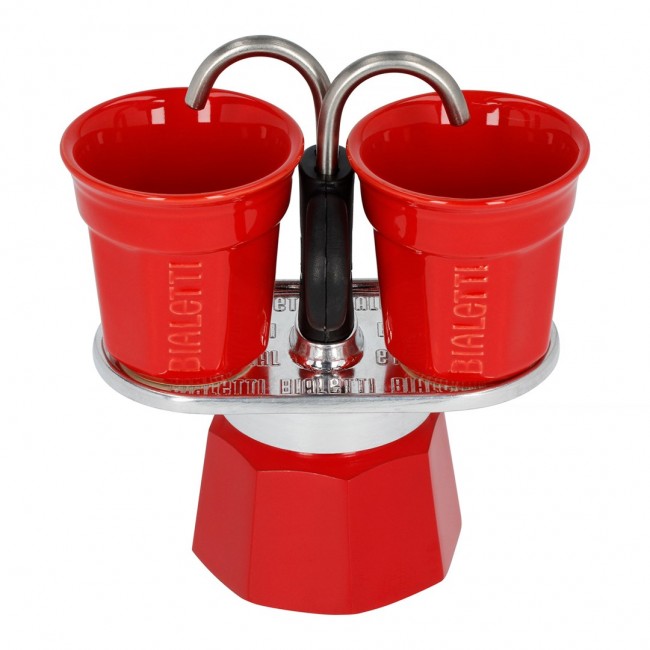 Bialetti Mini Express coffee machine red 2tz + 2 cups
