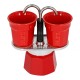 Bialetti Mini Express coffee machine red 2tz + 2 cups