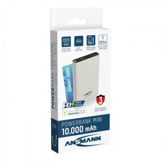 Ansmann 1700-0156 power bank Lithium-Ion (Li-Ion) 10000 mAh White