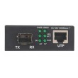 Intellinet Gigabit PoE+ Media Converter, 1 x 1000Base-T RJ45 Port to 1 x SFP Port, PoE+ Injector