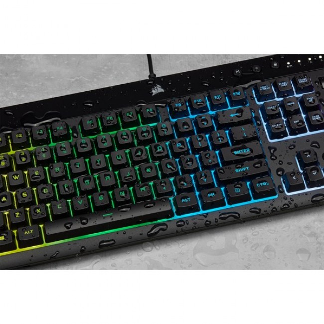 Corsair | Rubber Dome | K55 RGB PRO | Gaming keyboard | Gaming Keyboard | RGB LED light | US | Wired | Black