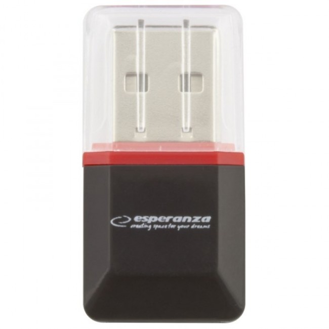 Esperanza EA134K Αναγνώστης Καρτών USB 2.0 Μαύρος Ασημί Διάφανος