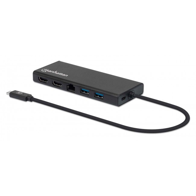 Manhattan 152747 USB Type-C Docking Station Black Manhattan 152747 USB Type-C Docking Station Black