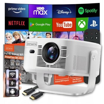 Mini Projektor Przeno ny Rzutnik Android 14 WiFi Zenwire PrimeView IMC460 Pro