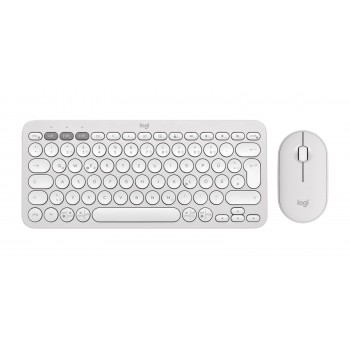 Logitech 920-012204 keyboard Mouse included Universal RF Wireless + Bluetooth QWERTZ German White
