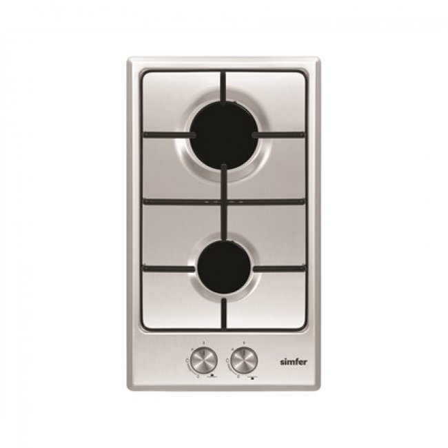 Simfer | Hob | H3.200.VGRIM | Gas | Number of burners/cooking zones 2 | Rotary knobs | Stainless steel Simfer | Hob | H3.200.VGRIM | Gas | Number of burners/cooking zones 2 | Rotary knobs | Stainless steel