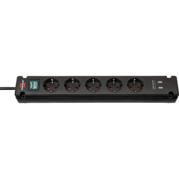 Brennenstuhl Bremounta power extension 3 m 5 AC outlet(s) Indoor Black