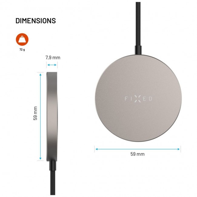 FIXED MagPad Slim, Qi2, MagSafe support, titan