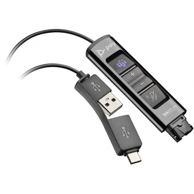 POLY DA85-M USB to QD Black Adapter TAA POLY DA85-M USB to QD Black Adapter TAA