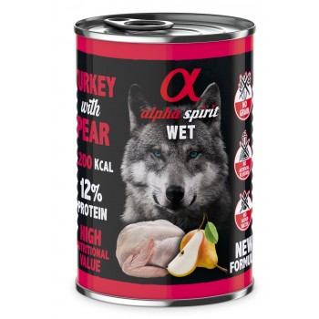 ALPHA SPIRIT WET Turkey with pear - wet dog food - 400g