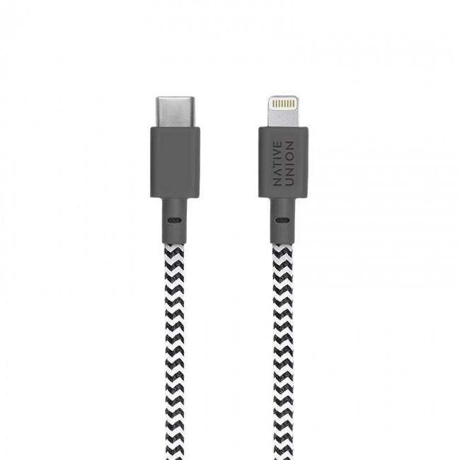 Native Union NCABLE-KV-CL-ZEB lightning cable 3 m Black, White