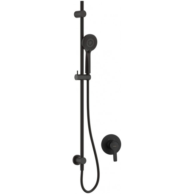 Concealed shower set with rail
