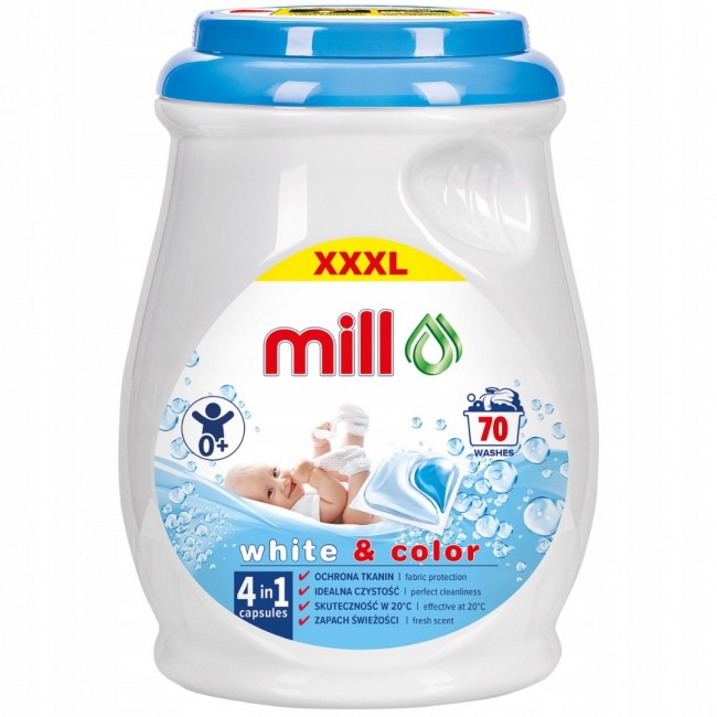 MILL BABY Laundry Capsules for whites and colours, 70 capsules, 3K.S