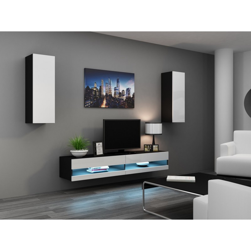Cama TV stand VIGO NEW 30/140/40 black/white gloss Cama TV stand VIGO NEW 30/140/40 black/white gloss