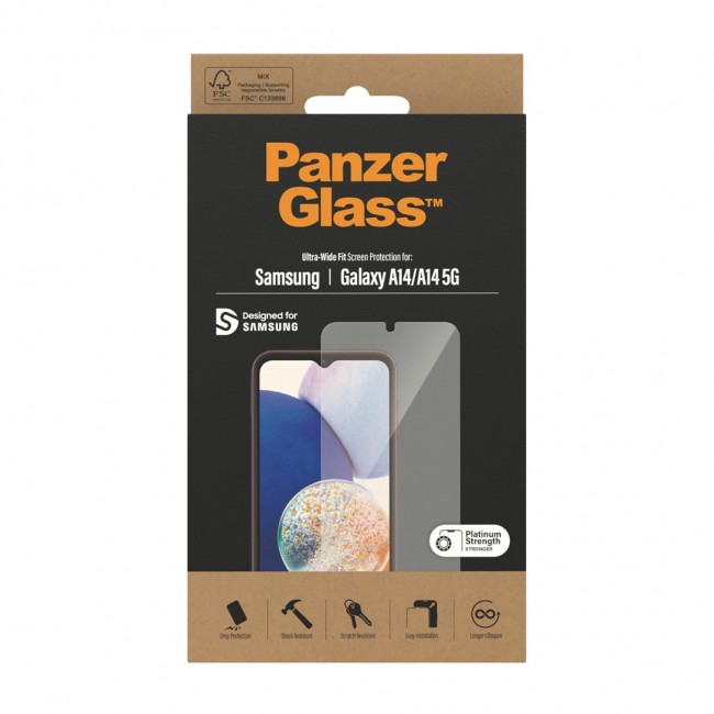 PanzerGlass Screen Protector Samsung Galaxy A14 | A14 5G | Ultra-Wide Fit PanzerGlass Screen Protector Samsung Galaxy A14 | A14 5G | Ultra-Wide Fit