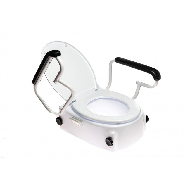 Toilet seat raiser with lid and armrests ANTAR AT51204