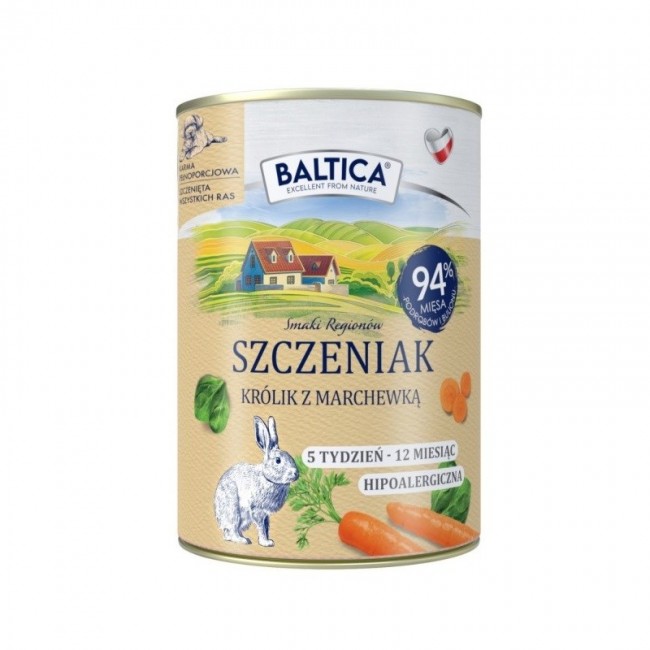 BALTICA Smaki region w Puppy Rabbit with carrot - wet dog food - 400g