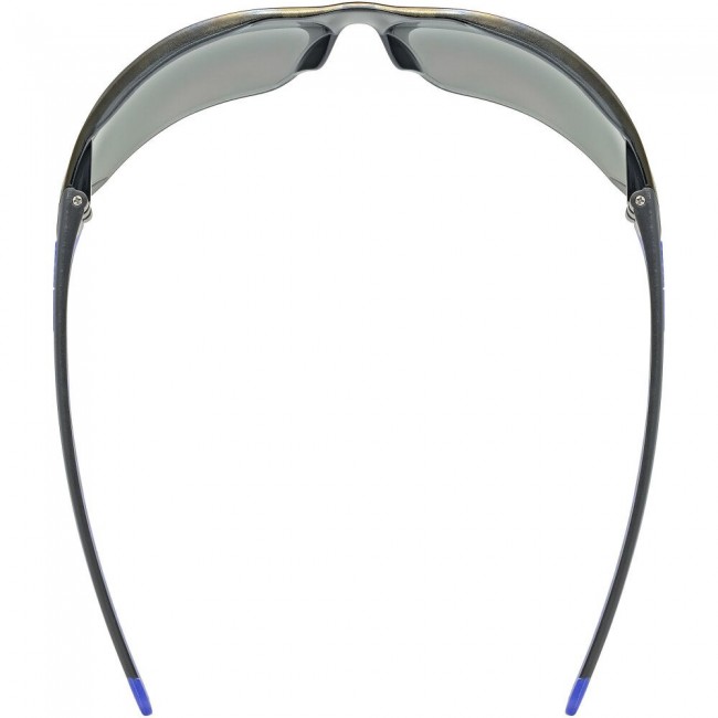 UVEX Equate cycling glasses, black/blue matt/mirror blue