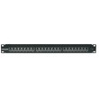 Intellinet Patch Panel, Cat6, FTP, 24-Port, 1U, Shielded, 90 Top-Entry Punch-Down Blocks, Black