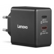 Lenovo Dual USB-C 65W GaN Charger Universal Black AC Indoor