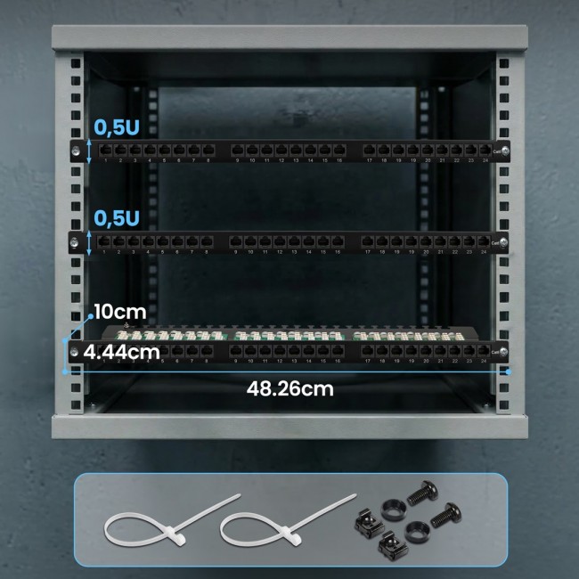 Extralink CAT6 UTP 0.5U | Patchpanel | 24 Ports