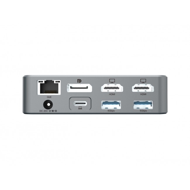 Conceptronic DONN25G 15-in-1 DisplayLink USB 3.2 Gen 2 Docking Station, Triple 4K60Hz Display, HDMI x 2, DisplayPort, USB-C 10Gbps x 2, USB-A 10Gbps x 2, USB-A 5Gbps x 2, SD, TF/MicroSD, GbE, Audio, DC in, Security Slot, PD 3.0