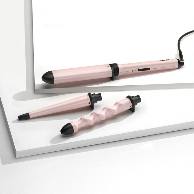 BaByliss Curl & Wave Trio Curling iron Warm Black, Pink 58 W 98.4