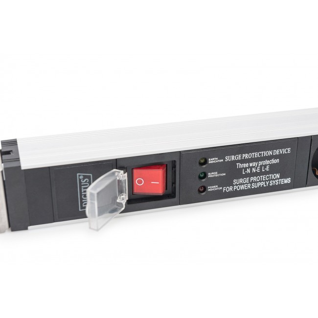 Digitus Socket strip with aluminum profile and switch, surge protection, integrated line filter, 5-way safety sockets, 2 m cable safety plug Digitus Socket strip with aluminum profile and switch, surge protection, integrated line filter, 5-way safety sockets, 2 m cable safety plug